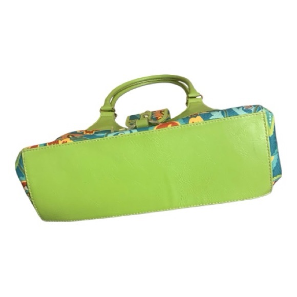 VTG St John's Bay Vibrant Paisley Floral Lime Green Shoulder Hobo Bag Y2K - Picture 5 of 15